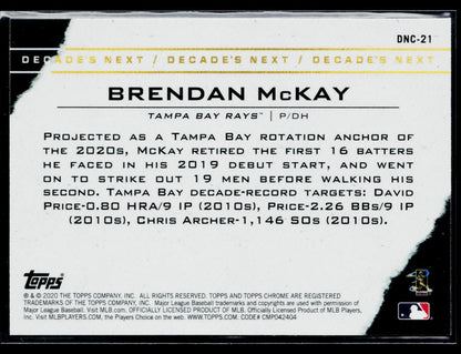 2020 Topps Chrome Update Brendan McKay Decade's Next #DNC-21