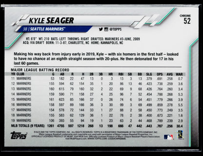 2020 Topps Chrome Kyle Seager Prism Refractor #52