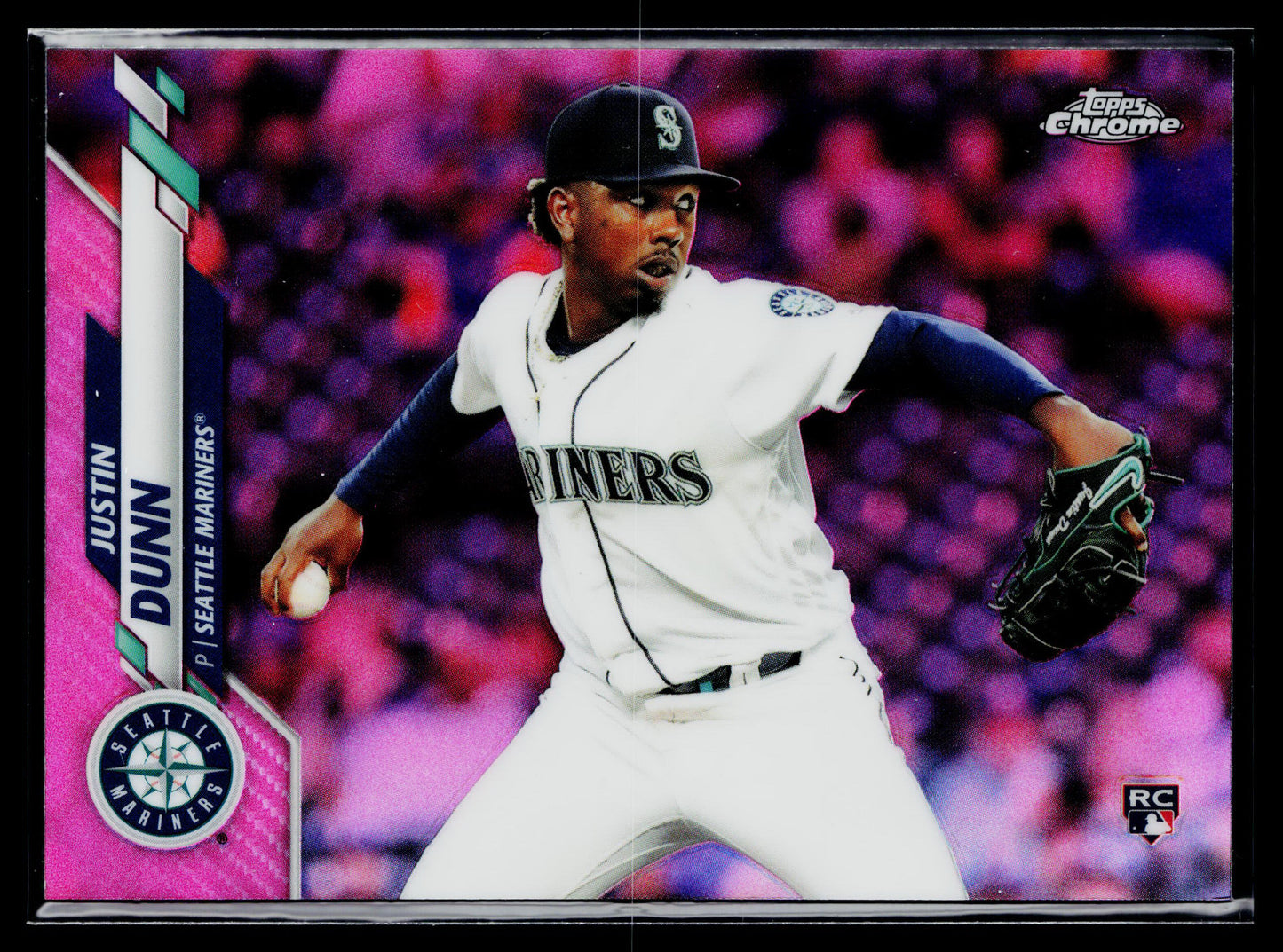 2020 Topps Chrome Justin Dunn Rookie Pink Refractor #136