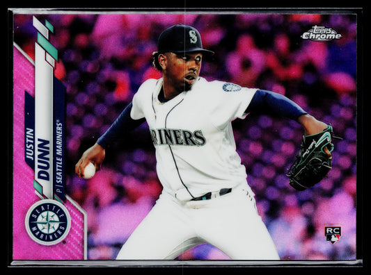 2020 Topps Chrome Justin Dunn Rookie Pink Refractor #136