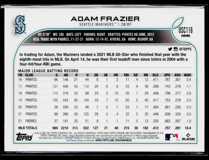 2022 Topps Chrome Update Adam Frazier Purple #USC116