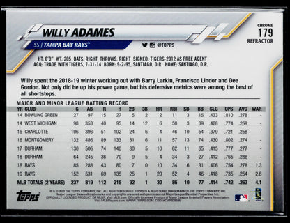 2020 Topps Chrome Willy Adames X-Fractor Refractor #179