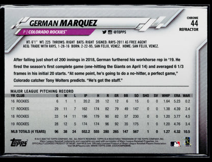 2020 Topps Chrome German Marquez Refractor #44