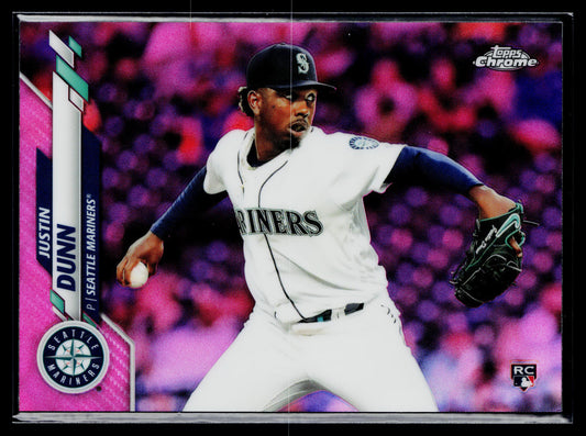 2020 Topps Chrome Justin Dunn Rookie Pink Refractor #136