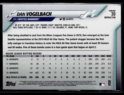 2020 Topps Chrome Dan Vogelbach Pink Refractor #30