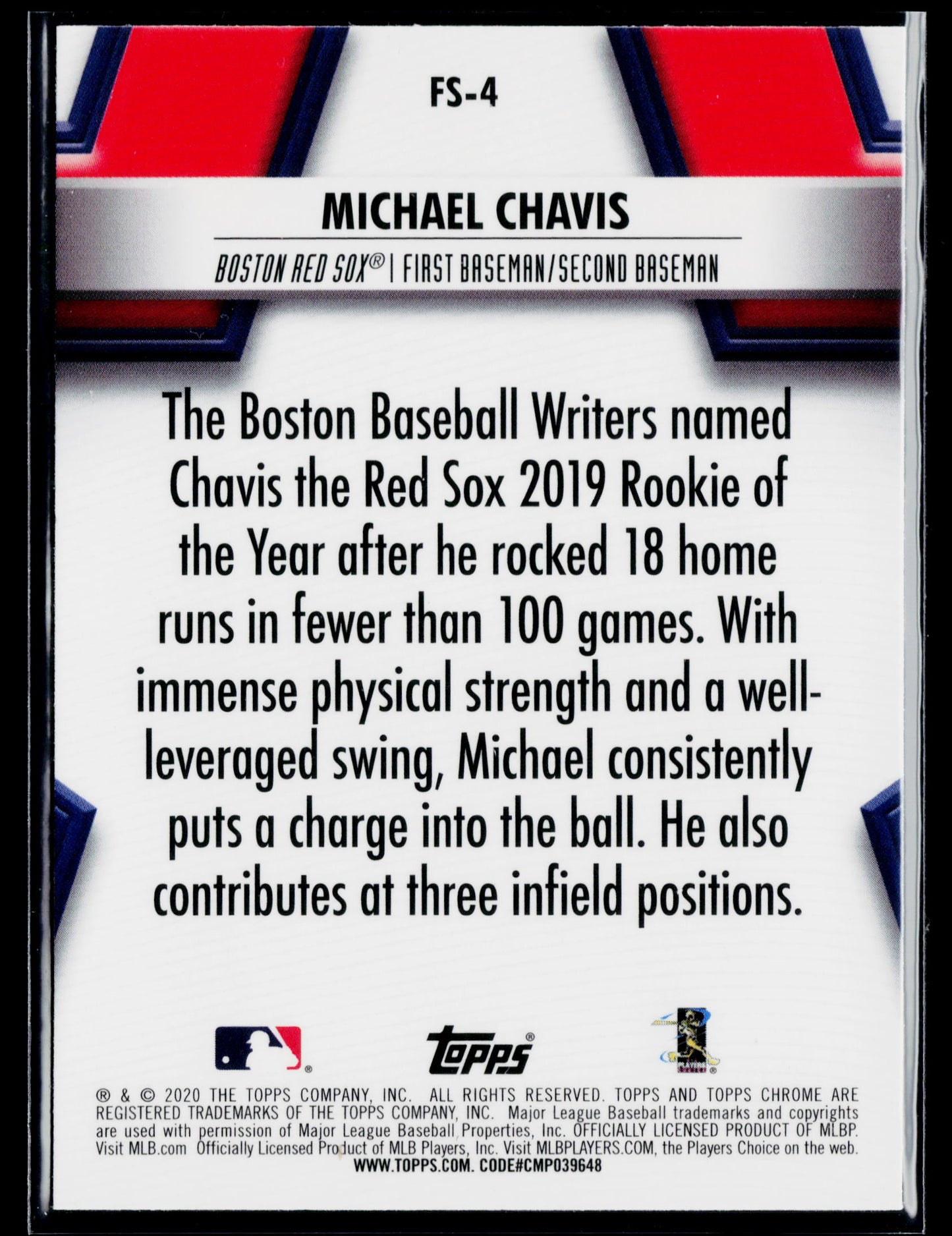 2020 Topps Chrome Michael Chavis Future Stars #FS-4