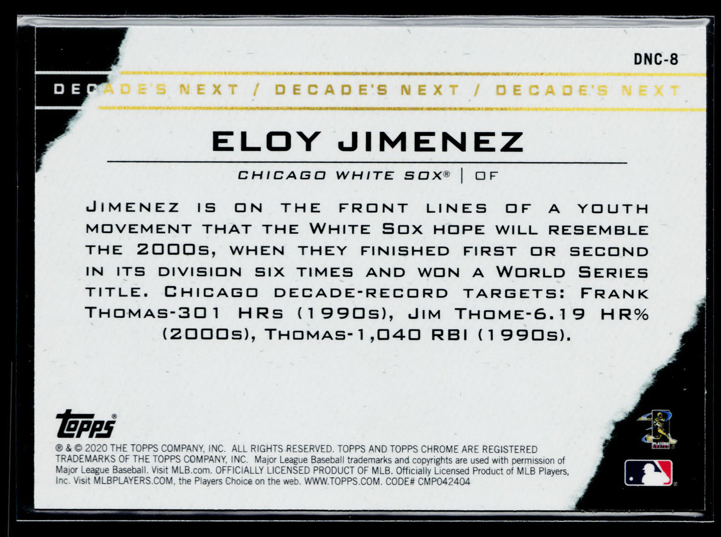 2020 Topps Chrome Update Eloy Jimenez Decade's Next #DNC-8