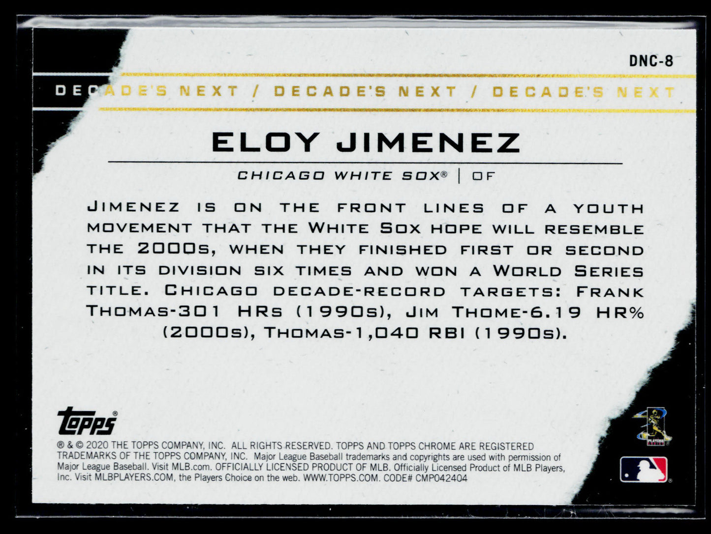 2020 Topps Chrome Update Eloy Jimenez Decade's Next #DNC-8