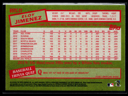 2020 Topps Chrome Eloy Jimenez 1985 Topps Baseball #85TC-11
