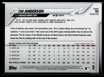 2020 Topps Chrome Tim Anderson Refractor #90
