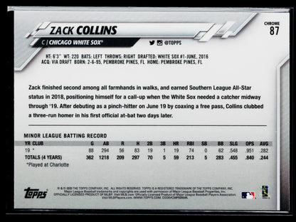 2020 Topps Chrome Zack Collins Rookie Prism Refractor #87