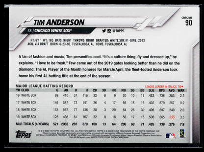 2020 Topps Chrome Tim Anderson Prism Refractor #90