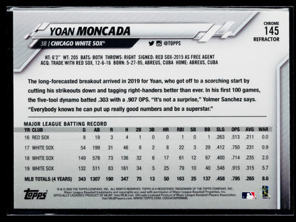 2020 Topps Chrome Yoan Moncada X-Fractor Refractor #145