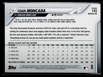 2020 Topps Chrome Yoan Moncada Pink Refractor #145