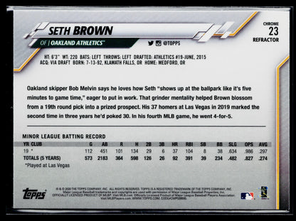 2020 Topps Chrome Seth Brown Rookie Sepia Refractor #23