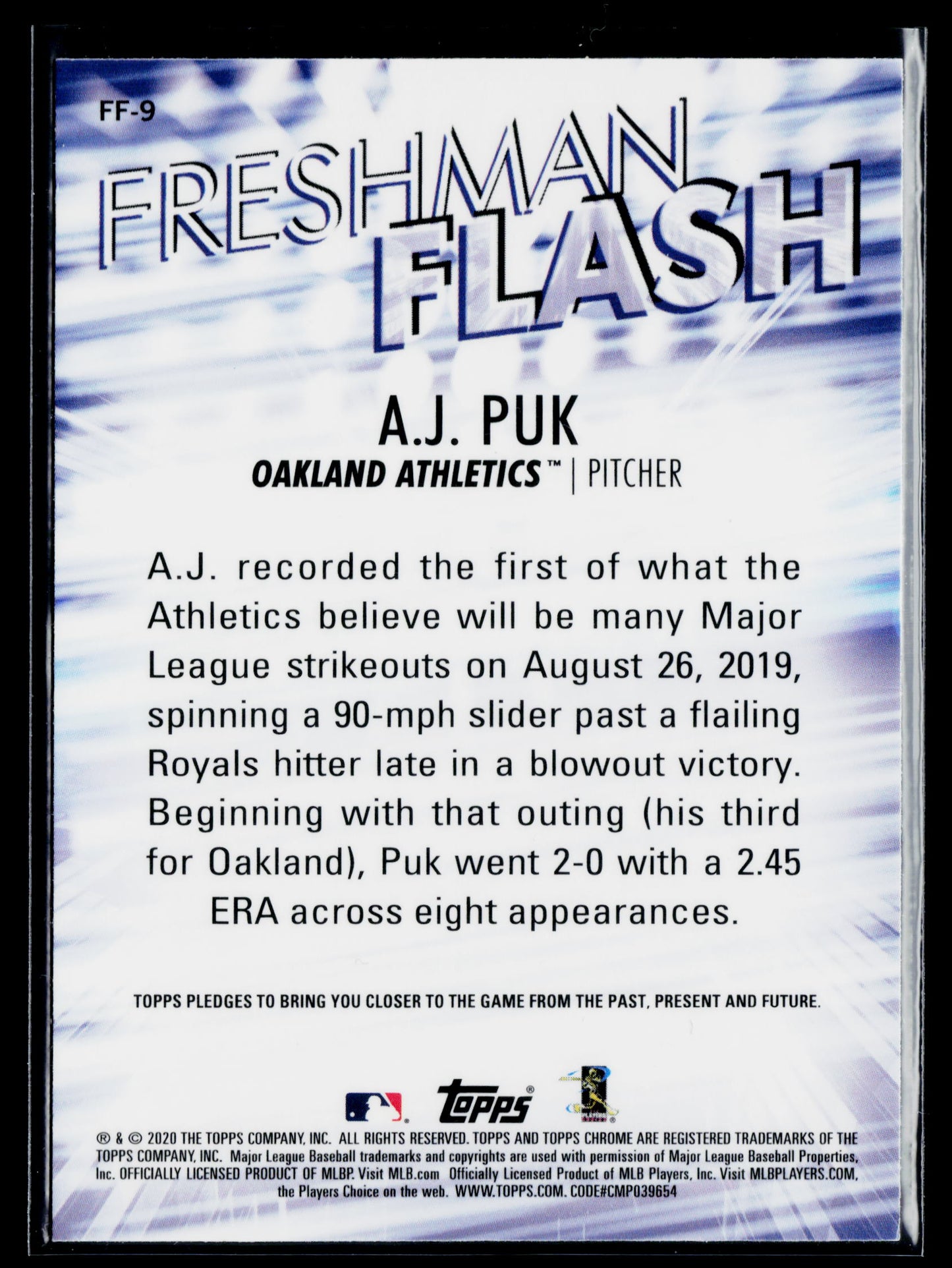 2020 Topps Chrome A.J. Puk Freshman Flash #FF-9