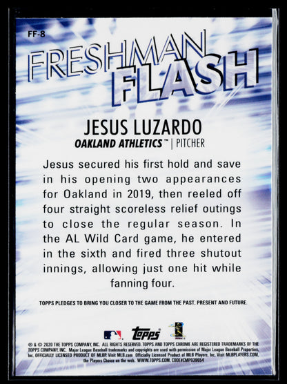2020 Topps Chrome Jesus Luzardo Freshman Flash #FF-8