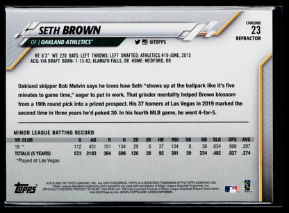 2020 Topps Chrome Seth Brown Rookie Refractor #23