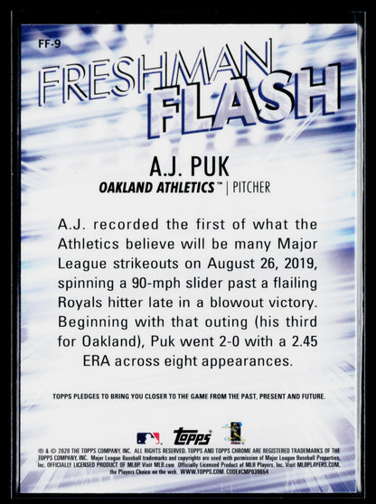 2020 Topps Chrome A.J. Puk Freshman Flash #FF-9