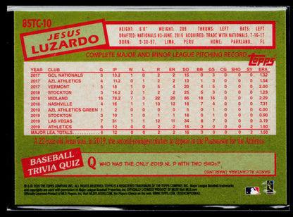 2020 Topps Chrome Jesus Luzardo 1985 Topps Baseball #85TC-10