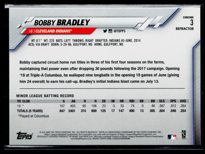 2020 Topps Chrome Bobby Bradley Rookie Pink Refractor #3