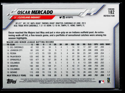 2020 Topps Chrome Oscar Mercado Pink Refractor #182