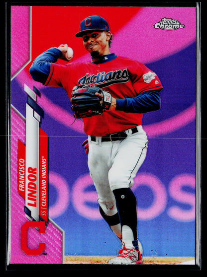 2020 Topps Chrome Francisco Lindor Pink Refractor #156
