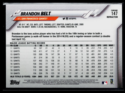 2020 Topps Chrome Brandon Belt Refractor #147