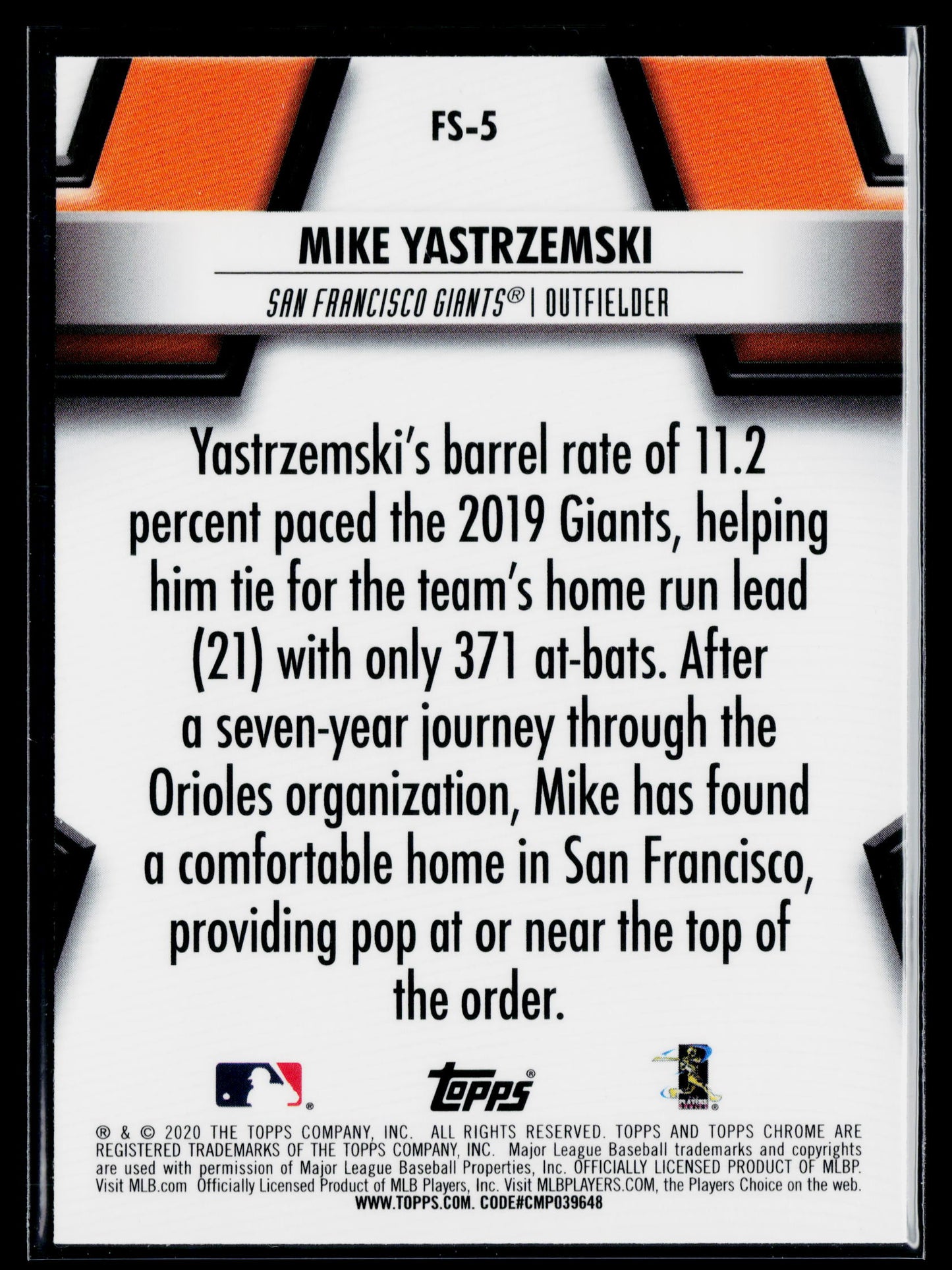 2020 Topps Chrome Mike Yastrzemski Future Stars #FS-5