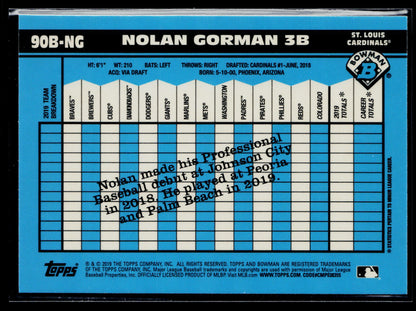 2020 Bowman Nolan Gorman 1990 Bowman #90B-NG