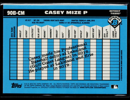 2020 Bowman Casey Mize 1990 Bowman #90B-CM