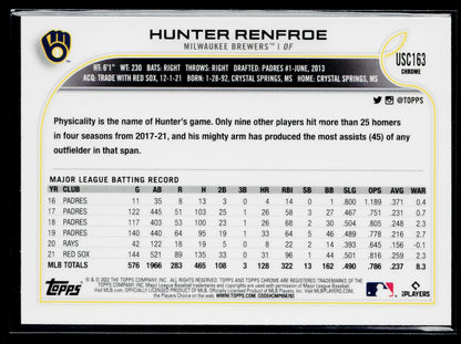 2022 Topps Chrome Update Hunter Renfroe Purple #USC163