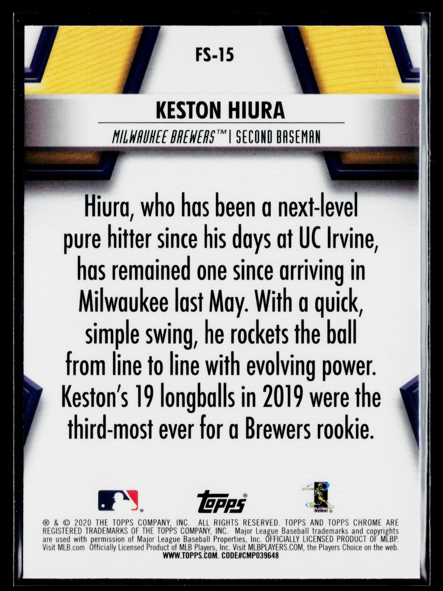 2020 Topps Chrome Keston Hiura Future Stars #FS-15