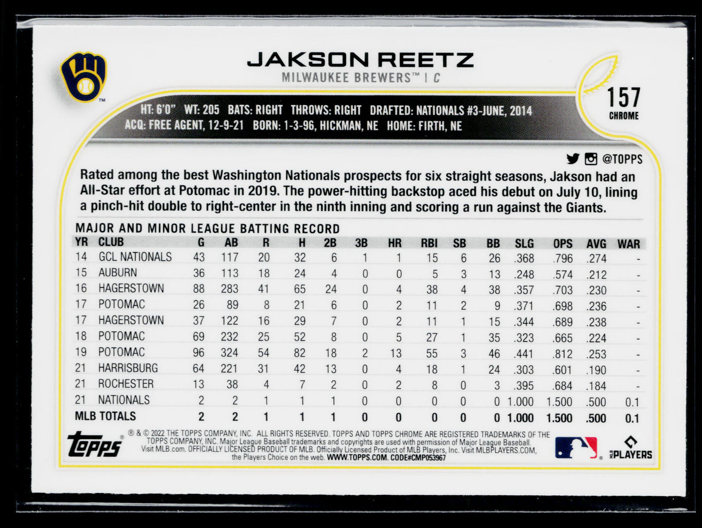 2022 Topps Chrome Jakson Reetz Pink #157