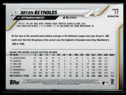 2020 Topps Chrome Bryan Reynolds Sepia Refractor #17