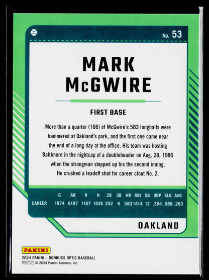 2024 Donruss Mark McGwire Optic #53