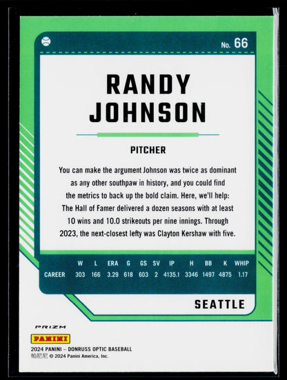 2024 Donruss Randy Johnson Optic Orange Velocity Prizms #66