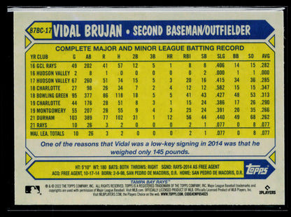 2022 Topps Chrome Vidal Brujan 1987 Topps Baseball 35th Anniversary #87BC-17
