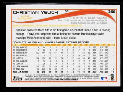 2014 Topps Christian Yelich #358