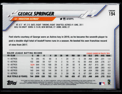 2020 Topps Chrome George Springer Prism Refractor #194