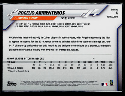 2020 Topps Chrome Rogelio Armenteros Rookie Pink Refractor #4