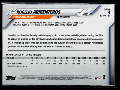 2020 Topps Chrome Rogelio Armenteros Rookie Pink Refractor #4