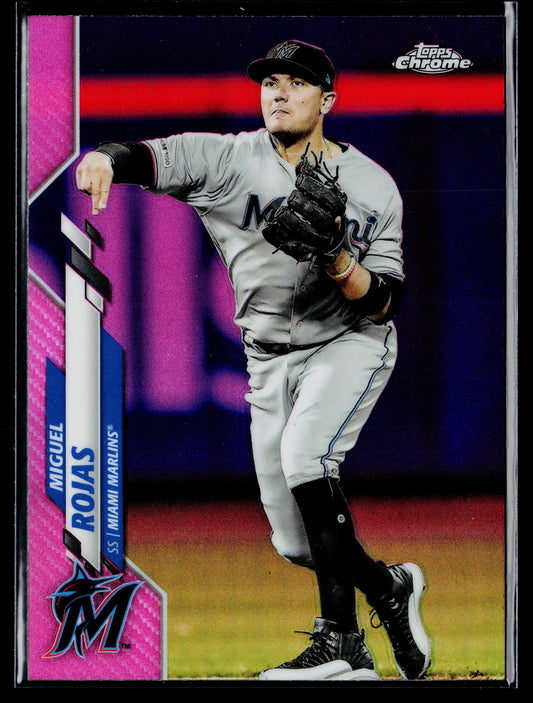 2020 Topps Chrome Miguel Rojas Pink Refractor #105