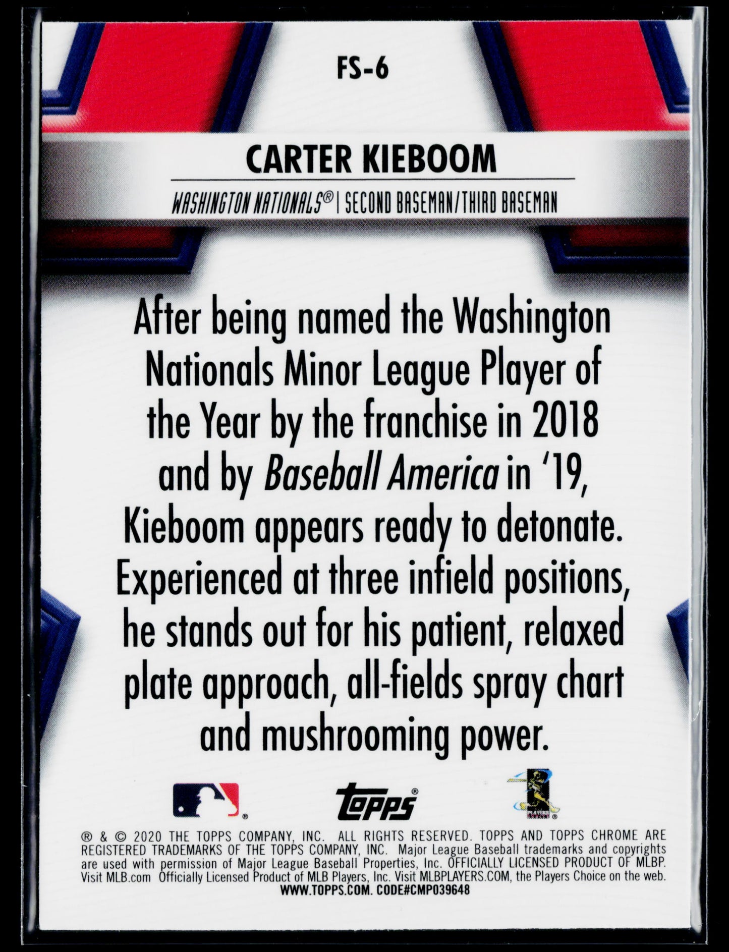 2020 Topps Chrome Carter Kieboom Future Stars #FS-6