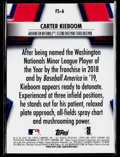 2020 Topps Chrome Carter Kieboom Future Stars #FS-6