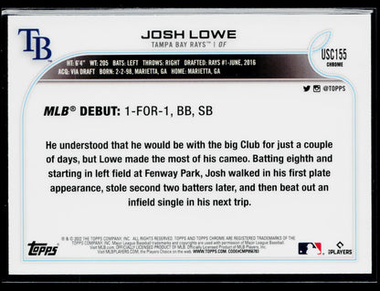 2022 Topps Chrome Update Josh Lowe Purple #USC155