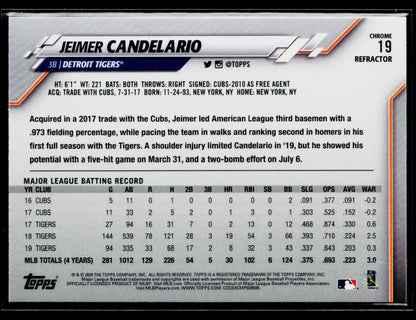 2020 Topps Chrome Jeimer Candelario Sepia Refractor #19