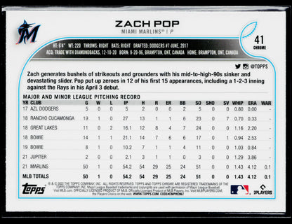 2022 Topps Chrome Zach Pop Pink #41