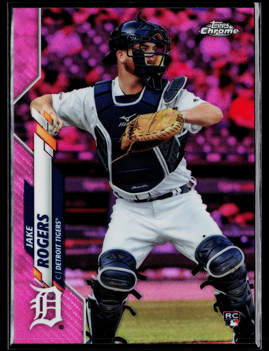 2020 Topps Chrome Jake Rogers Rookie Pink Refractor #47