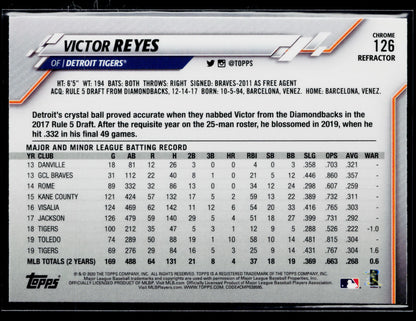 2020 Topps Chrome Victor Reyes Sepia Refractor #126